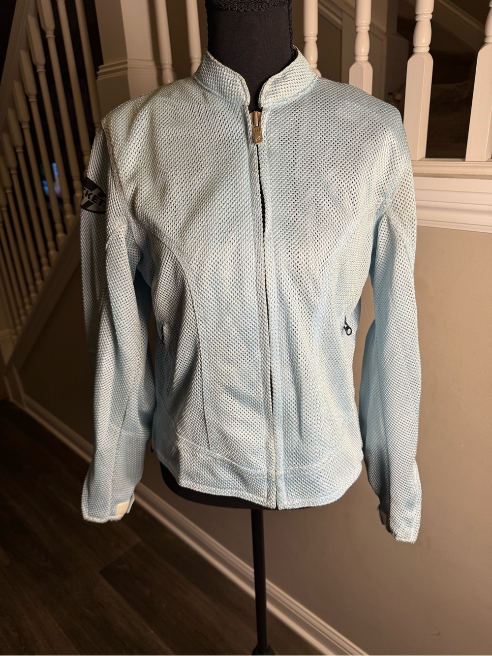 Joe Rocket Light Blue Women's Mesh Bomber Jacket with Zip Front